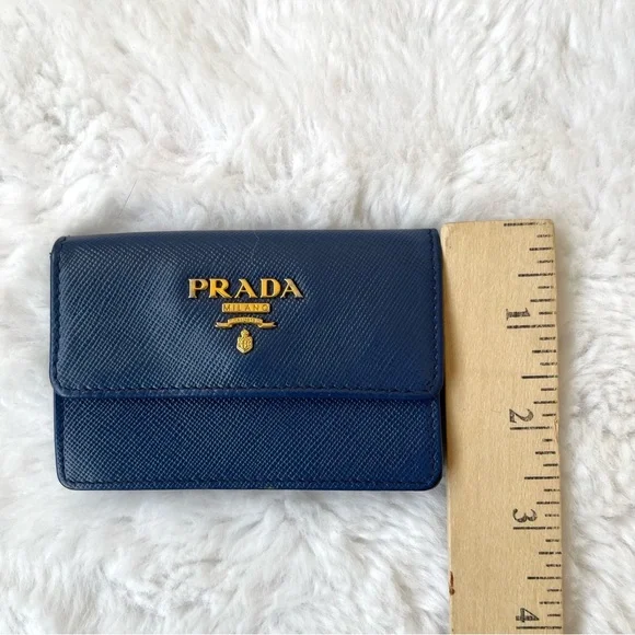 PRADA  Blue Leather Wallet authentic - Picture 7 of 7